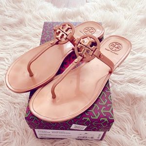 Tory Birch Mini Miller Jelly Sandals ~ Rose Gold